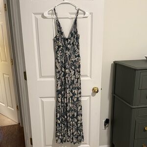Dry Goods Green and Cream Floral Maxi Dress